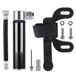 PQXOER-SP Bike Pump PQXOER-SP Bike Pump Portable Mini Bike Pump Fits Presta And Schrader Mini Bicycle Tire Pump With Flexible Air Tube And Mount Kit For Road, Mountain Bike (Color : Black, Size : 9.7cm)