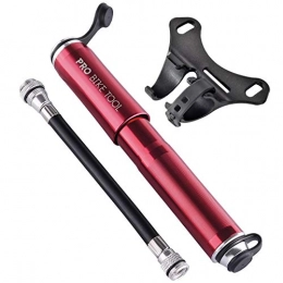 PRO BIKE TOOL Accessories PRO BIKE TOOL Mini Road Bike Pump for Mountain and BMX Bicycle Tires, 7.3-Inches, Red