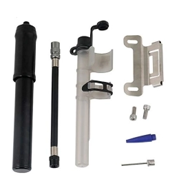 QinWenYan Bike Pump QinWenYan Bike Pump Mini Bicycle Pump High-pressure Pump With Extension Hose For Mountain Bike Motorcycle Ball Cycling Pump (Color : Black, Size : 19.5cm)