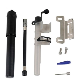 QinWenYan Bike Pump QinWenYan Bike Pump Mini Bicycle Pump High-pressure Pump With Extension Hose For Mountain Bike Motorcycle Ball Cycling Pump (Color : Silver, Size : 19.5cm)