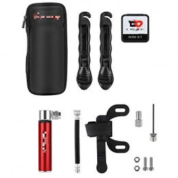 Qiutianchen Accessories Qiutianchen Bicycle floor pump, portable bicycle pump, cycling bicycle tyres, patch repair tools set, portable and compact. (Color : Red, Size : Standard size)