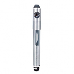 Qiutianchen Accessories Qiutianchen Bicycle Foor Pump Mini Bike Pump With Gauge Ultra Lightweight Fits Presta Schrader Valve Suitable for Bicycles (Color : Silver, Size : 23cm)
