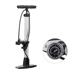 Relaxdays Accessories Relaxdays Floor Pump, Pressure Gauge, Double Action for All Valves, Holder, Wide Base, Silver / Black