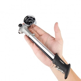 RROWER Bike Pump RROWER Shock Pump with Large Pressure Gauge, 300 PSI High Pressure for Fork / Rear Suspension Air Shocks with 360 Degree Swivel Head, Fits Schrader and Presta Valves, Silver