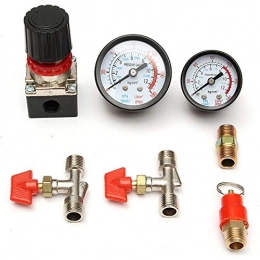 Sadasda223 Accessories Sadasda223 125PSI Control Manifold Regulator Gauges Air Compressor Pressure Valve Switch Water pump