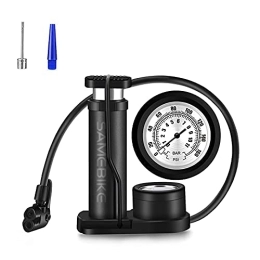 Samebike Accessories SAMEBIKE Bicycle Pump 160PSI, Portable Mini Bicycle Pump with Pressure Gauge, for Inflating Sports Balls, Balloons, Bicycles and Swimming Rings Suitable for Presta and Schrader Valves