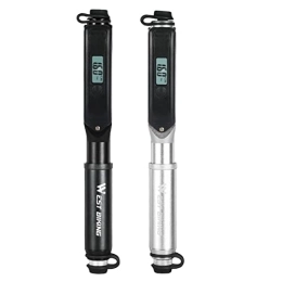 SOLE HOME Accessories SOLE HOME Bike Pump with Digital Air Pressure Gauge, Portable Air Compressor Inflater with Bracket, for Mountain Bicycle Outdoor Travel or Emergency Pumping - Black