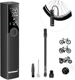 Suntapower Bike Pump Suntapower Electric Bike Pump, Portable Air Compressor, Versatile Bike Pump Electric with LCD Display USB Charging Port and LED Light, for Motorcycles, Bikes and All Balls, 150PSI Black