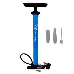 TPI Portable Bicycle Pump, Schrader and Presta, with Anti-Slip Foot Pad, High Pressure Durable Hose, Blue