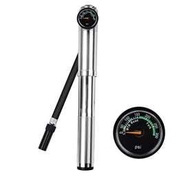TRF Accessories TRF Bike Pump, 300 PSI Bike Shock Pump with Barometer - Compatible Presta and Schrader, 360 Degree Rotating Hose - for Bicycle Front Fork and Rear