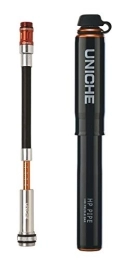 UNICHE Mini Bike Pump(SHP3) W/Gauge for Inflating Bike Tires to 140 PSI. Mini Bicycle Pump for Road, Mountain, Urban, BMX and DH Bikes, Fits Schrader and Presta. Mount Kit Included.