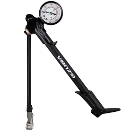 Venzo  Venzo Bike Bicycle 300 PSI High Pressure Dual Double Face with Gauge Fork Shock Rear Suspension Mini Air Pump for Mountain MTB Downhill Fork - No Air Loss Nozzle