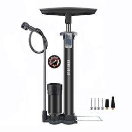 VIMILOLO Accessories VIMILOLO Bike Floor Pump with Gauge, Ball Pump Inflator Bicycle Floor Pump with high Pressure Buffer Easiest use with Both Presta and Schrader Bicycle Pump Valves-160Psi Max