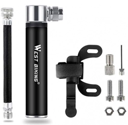 West Biking Cycling Bike Pump WEST Biking Mini Small Portable Bicycle Tyre Air Hand Pump for Road Bike Tyres / Mountain Bikes / Footballs / Basketballs / Inflatables with AV(Shrader) / FV(Presta) Valve (Pumps Include Bike Frame Attachment)