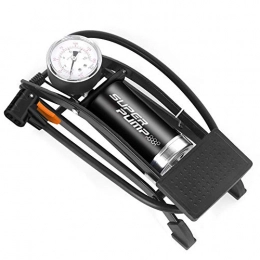 WF Bike Pump WF Cycling Single Cylinder Foot Pump, 6 Bar / 140Psi Single Cylinder Bike Floor Pump Portable Bicycle Tire Pump Bike with Pressure Gauge And Replaceable Valve