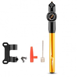 WYFDM Accessories WYFDM Bicycle Pumps Extractable Hose Bike Pump High Pressure Hand Pump with Gauge Ball Needle Tire Inflator Air Bike Bicycle Pump, Yellow