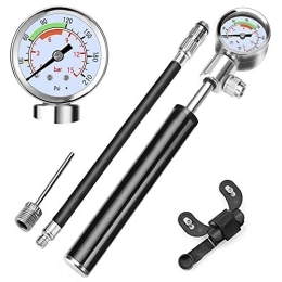 WYJW Accessories WYJW Bike Pump, Portable Bicycle Air Pumps with Pressure Gauge, Aluminum Alloy Hand-Held Pump with Ball Needle & Universal Hose