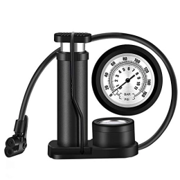 XMSIA Accessories XMSIA Inflator Foot Pump Portable Mini High Pressure Bicycle Pump Electric Bicycle with Pressure Gauge Bicycle Tire (Color : Black, Size : 18cm)