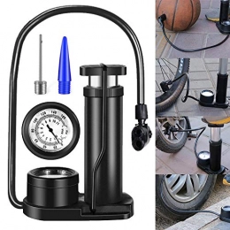 Yarmy Bike Pump Portable with Gauge Min Bicycle Frame Pump Inflator Bike Accessories Bikes Cycling Pump for Presta & Schrader Valve Free Gas Ball Needle Mountain Motorcycle Basketball Electric Car