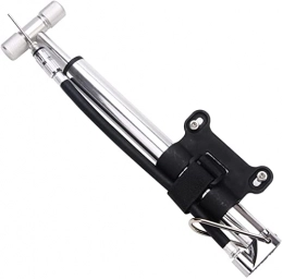 YBN Bike Pump YBN Mini Bicycle Pump with Hose Aluminium Alloy 120 PSI Foot Activated Pump T-Handle Tire Air Pump for Presta And Schrader Valves, Silver