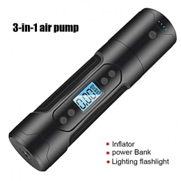 YDD Accessories YDD Multi-functional intelligence Super Mini Portable Bike Pumps, 150 PSI High Pressure (mobile power and LED lighting), for Bicycle Tire Pump, MTB, BMX, Black