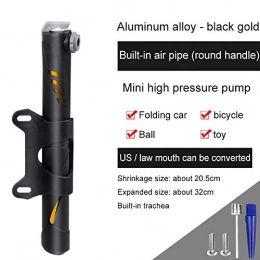 YFCTLM Bike Pump YFCTLM Bike pump Bike Air Pump mini Portable Cycling hand tire inflator Air compressor hight Pressure Ball Double road bike mount Bicycle Pump (Color : Aluminum yellow)