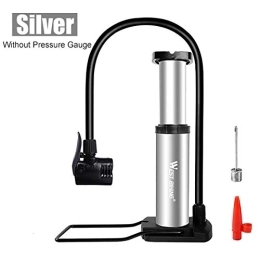YMYGCC Accessories YMYGCC Bike Pump Ultra-light MTB Bike Pump Portable Cycling Inflator Foot 100 / 120Psi High Pressure Bicycle Pump (Color : Without Gauge Silve)