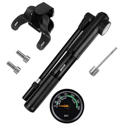 YRXWAN Bike Pump YRXWAN Bike Pump with Pressure Gauge, [300 PSI][Perfect Full Set] High Pressure Cycling Air Pump, for Road, Mountain Bikes, Including Gas Needle to Inflate Sports Balls, Balloons, Black