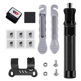 ZhanMazwj Accessories ZhanMazwj Car pump air compressor High-pressure Bicycle Pump, Portable Mini Bicycle Pump, Complete Tire Repair Kit, With Mounting Frame, Ball Needle, Including Presta And Schrader (Color : White)