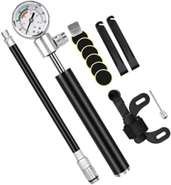 ZOOENIE Mini Bicycle Pump, Bicycle Air Pump with Pressure Gauge, Glueless Puncture Repair Kit, Fits 210 PSI Presta and Schrader Valve for Mountain Bike, Ball, Inflatable Toy