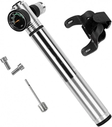 ZRKJ-jl Accessories ZRKJ-jl 300 Psi Mini Bike Pump With Gauge Mountain Road Bicycle High Pressure Hand Air Pump CNC Cycling Pump Tire Inflator (Color : Black) (Color : Black) (Color : Silver)