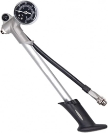ZRKJ-jl Accessories ZRKJ-jl 300PSI Air Supply Inflator Bicycle Pump To Inflate Fork Shock Fits With Psi / bar Gauge Bleeder Foldable Hose GS02D (Color : Black) (Color : Black) (Color : Silver)