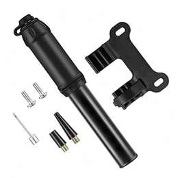 ZZHH Accessories ZZHH Portable Bicycle Pump Mini Handheld Inflator Fits Presta and Schrader valves for Mountain BMX Bike Tires Toys Basketball 7 Inch (Color : Silver black)