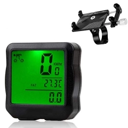 LZHYA Cycling Computer Accurate Speed Tracking Bike Computer Waterproof, Bike Odometer / Wireless Bicycle Speedometer, Speedometer / Bike Speedometer, with Extra Large LCD Display Waterproof & A Solid Phone Holder