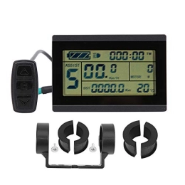 Alomejor Cycling Computer Alomejor Bicycle Display Meter Horizontal LCD Meter with Screen and Waterproof Connector Bike Conversion Kit