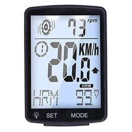 Schimer Accessories Bicycle Computer 2.8in Large Screen LED Luminous Stopwatch Multifunction Bike Speedometer (White)