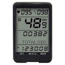 Maoviwq Cycling Computer Bicycle Computer Cycling Computer Wireless Stopwatch MTB Bike Cycling Odometer Bicycle Speedometer With LCD Backlight Bike Speedometer (Size:One Size; Color:Black)