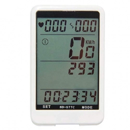 Maoviwq Cycling Computer Bicycle Computer Cycling Computer Wireless Stopwatch MTB Bike Cycling Odometer Bicycle Speedometer With LCD Backlight Bike Speedometer (Size:One Size; Color:White)