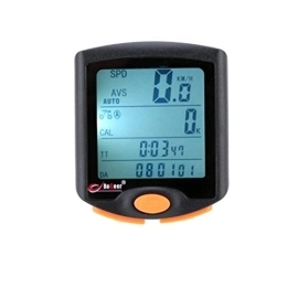 LEEOOL Cycling Computer Bicycle computer Wireless Bike Bicycle Cycling Digital Computer Odometer Speedometer Stopwatch Thermometer Night Waterproof speed bike speedometer (Color : Black Size : One size) jiangzhongpeng