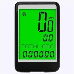 ChengBeautiful Accessories Bike Computer Large Screen LCD Wire Bike Computer Multifunction Waterproof Eight Languages Cycle Bicycle Speedometer Odometer (Color : Black, Size : ONE SIZE)