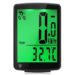 Lwieui Accessories Bike Computer Wireless Bike Computer Multi Functional LCD Screen Bicycle Computer Mountain Bike Speedometer Odometer for Fitness Fanatic (Color : Green, Size : ONE SIZE)