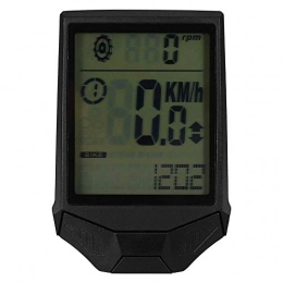 ZzheHou Cycling Computer Bike ComputerWireless Cycling Computer Rainproof Backlight LCD BIke Odometer Speedometerfor Tracking Riding Speed And Distance Bike Computer (Size:One Size; Color:Black)