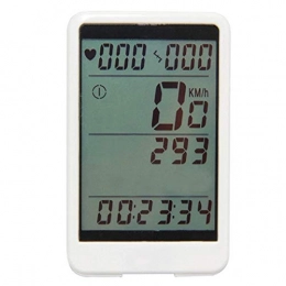 CuteLife Cycling Computer Bike Odometer Cycling Computer Wireless Stopwatch MTB Bike Cycling Odometer Bicycle Speedometer With LCD Backlight - White Bike Speedometer (Color : White, Size : ONE SIZE)