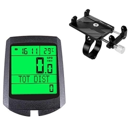 LZHYA Cycling Computer Bike Speedometer / Bike Computer Waterproof Accurate, Bike Odometer / Speedometer / Wireless Bicycle Speedometer, Speed Tracking, with Extra Large LCD Display Waterproof & A Solid Phone Holder