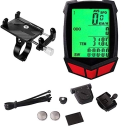 LZHYA Cycling Computer Bike Speedometer / Wireless Bicycle Speedometer / Speedometer / Bike Odometer, Bike Computer Waterproof Accurate Speed Tracking, with Extra Large LCD Display Waterproof & A Solid Phone Holder