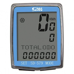 Bike SpeedometerWired/Wireless Bike Computer Waterproof LCD Display Bike Odometer Speedometerfor Bicycle Enthusiasts (Size:Wireless ; Color:Blue)