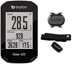 Bryton Cycling Computer Bryton 420T Rider with Cadence and Cardio Band, Black, 83.9x49.9x16.9