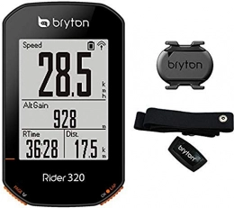 Bryton  Bryton Rider 320T GPS Computer Cycle 2.3" Display with Cadence Sensor and Heart Band, Black