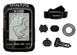 Bryton Accessories Bryton Rider 450T GPS Cycling Computer + HRM Heart Rate Monitor + Speed / Cadence Sensors, Black