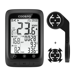 CooSpo Accessories COOSPO Bike Computer GPS Wireless, ANT+ Cycling Computer GPS with Bluetooth , Multifunctional ANT+ Bicycle Computer GPS with 2.4 LCD Screen, Bike Speedometer with Auto Backlight IP67